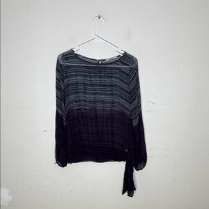 Language Black and Purple Gradient Blouse Sheer Size Small